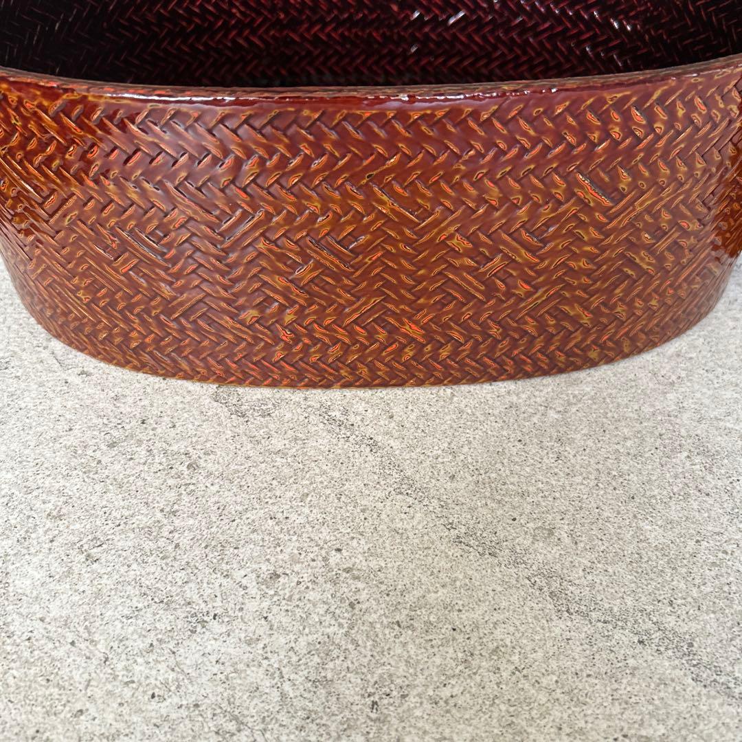 藍胎漆器　伝統工芸品　久留米　らんたい漆器　鎌倉彫茶櫃　2点おまとめ