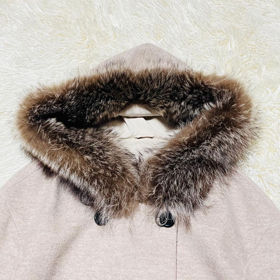 BRUNELLO CUCINELLI カシミヤ ファー ロングコート ベージュ