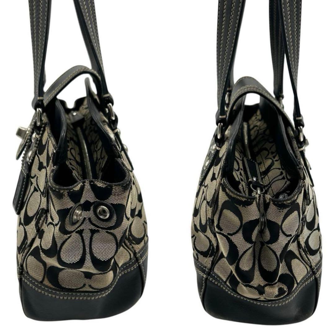 COACH キャンバス レザー ワンショルダー　y2kシグネチャー F13975