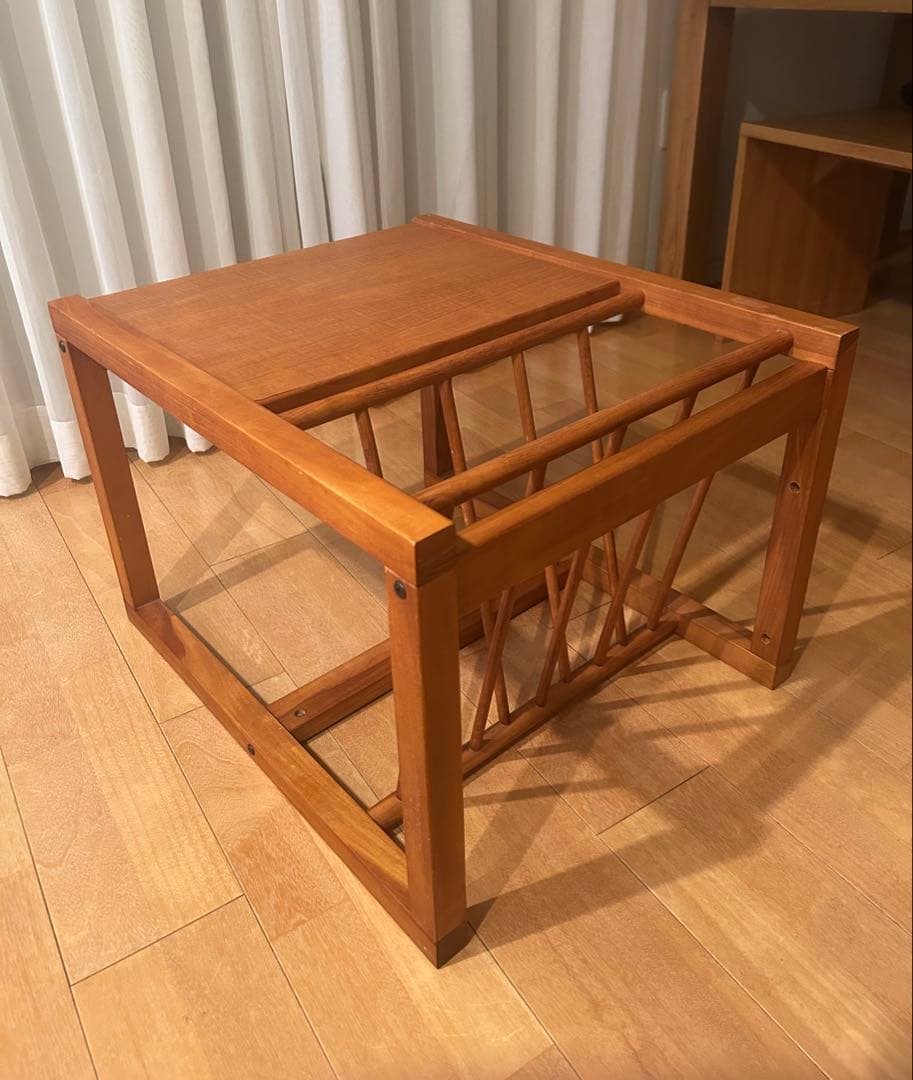 SCANTEAK サイドテーブル マガジンラック