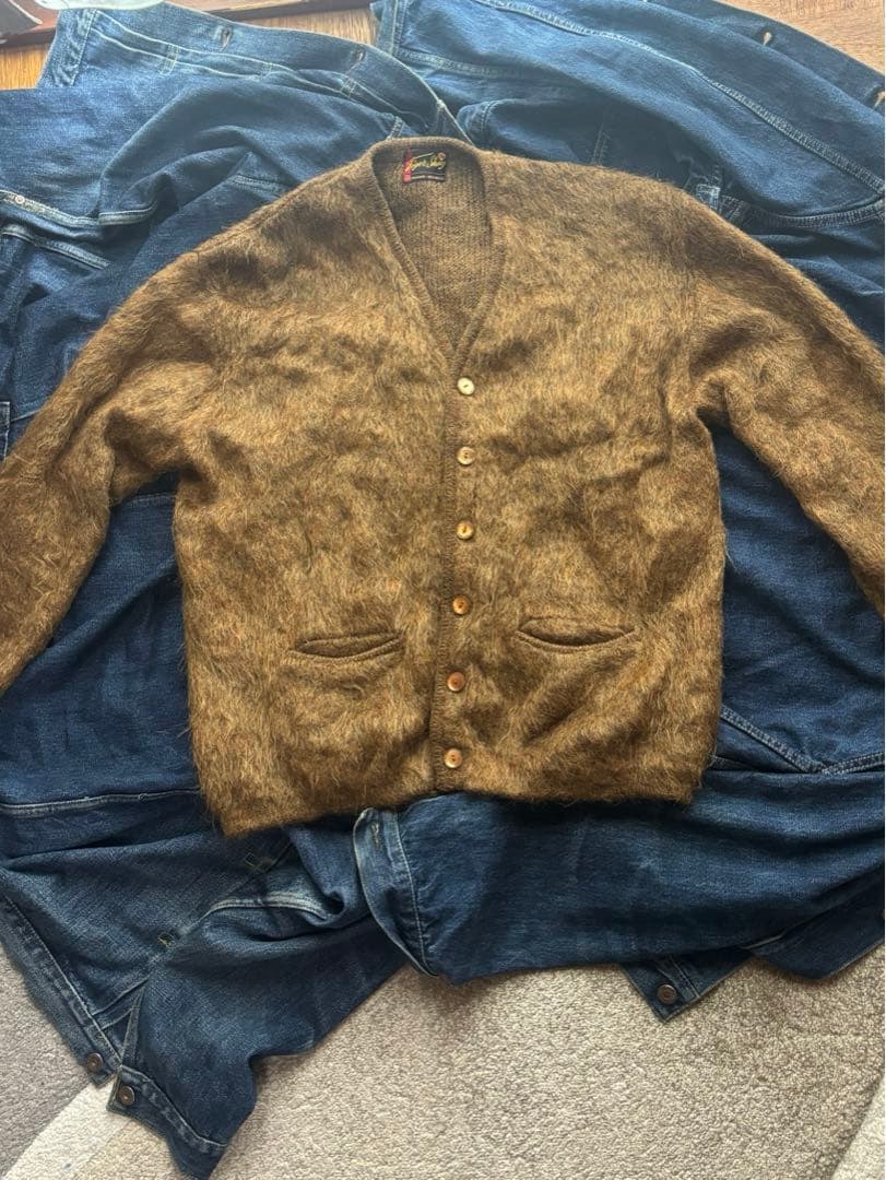 つ*み様 モヘア　カーディガン　ビンテージ　茶　カートコバーン