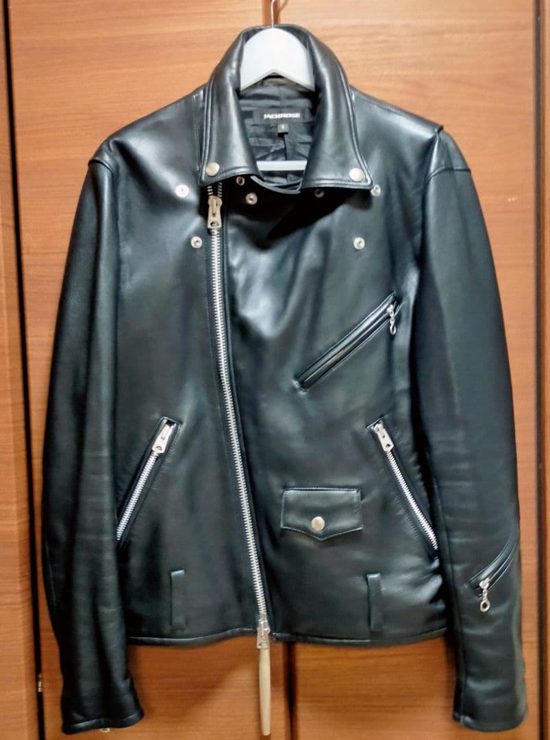 JACKROSE 羊革ダブルライダースジャケット 5(XL)ブラック 美品！