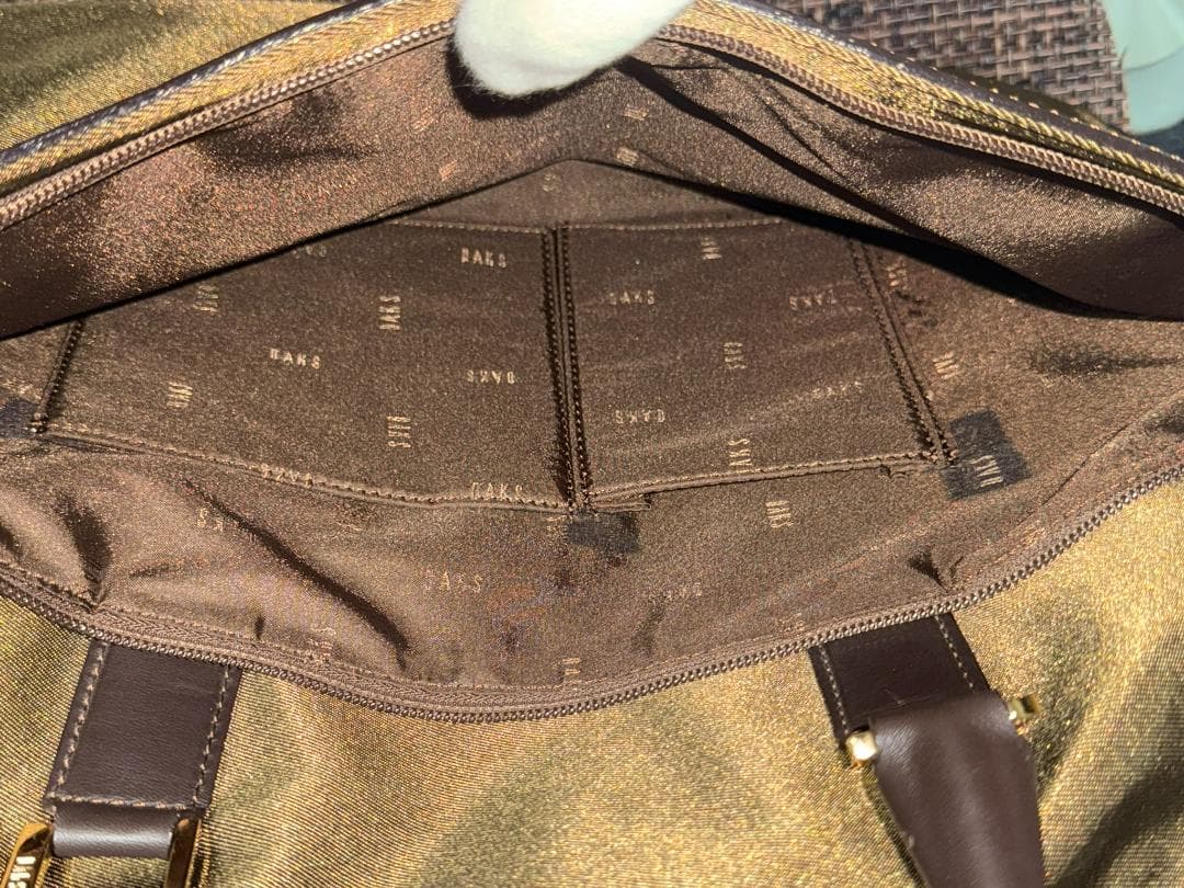 ブラウン ナイロン ボストンバッグ