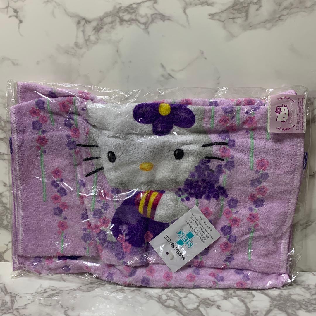 Sanrio Hello kitty ラベンダーカオハナ　1999年キティタオル