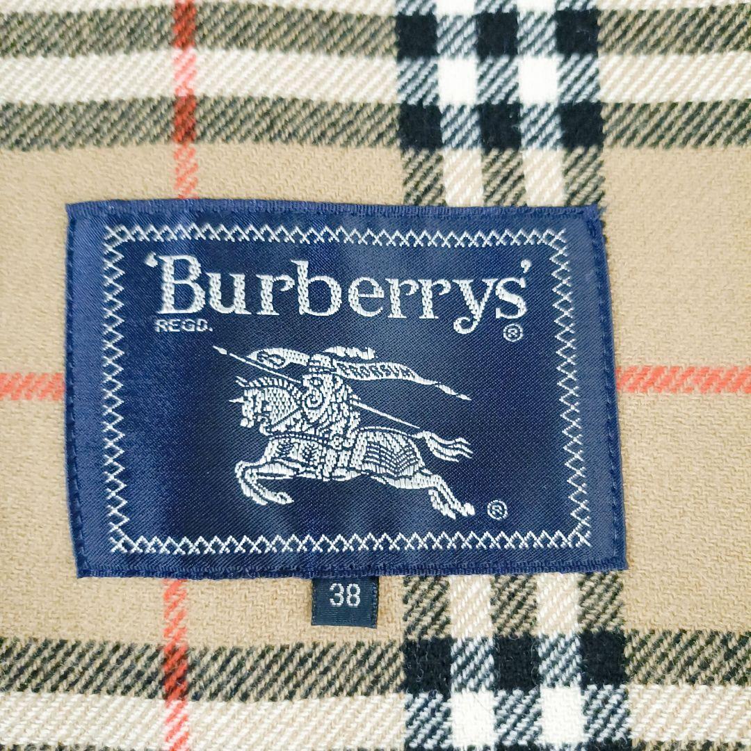 バーバリー カシミヤ混 ダブルフェイスコート ノバチェック ベージュ　金ボタン