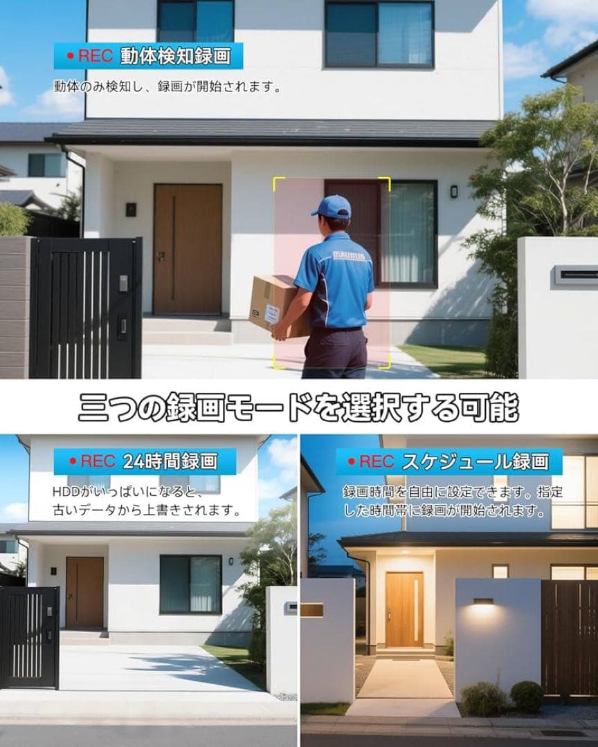 JENNOV 防犯カメラ 屋外 ワイヤレス 500万画素対応 4台セット AI