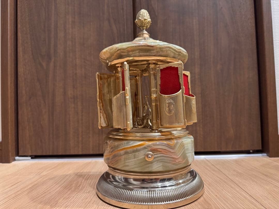 イタリア製オルゴール付き大理石シガレットケース葉巻入れ