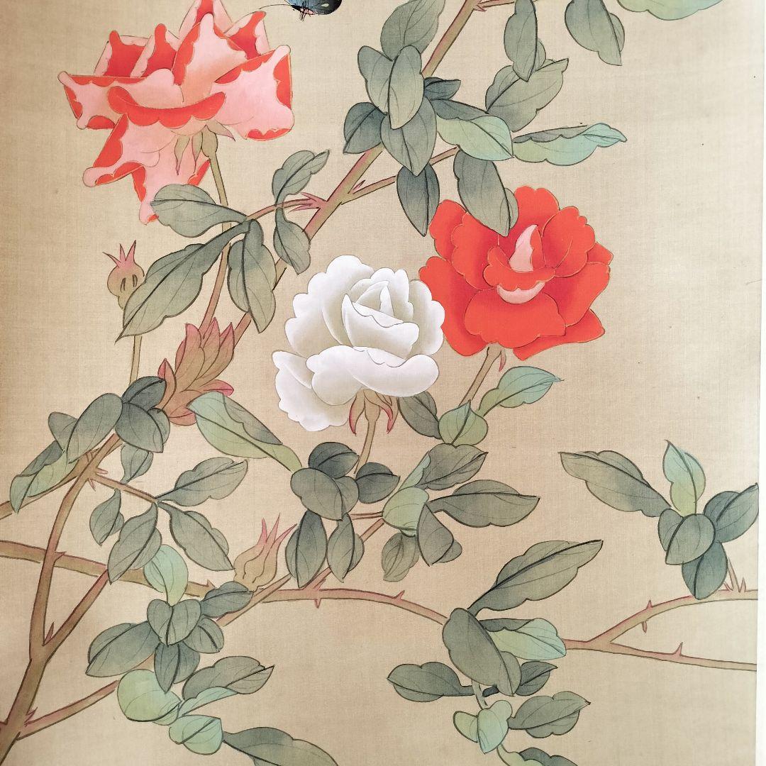 ⑪花と蝶の掛軸