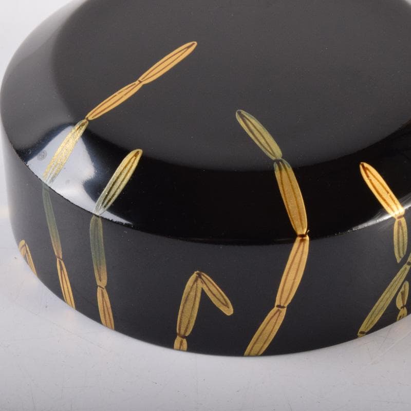 茶道具　黒漆　斎藤宗甫作　草蒔絵　棗　共布共箱　V　7338