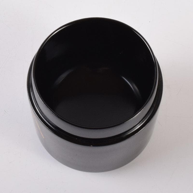 茶道具　黒漆　斎藤宗甫作　草蒔絵　棗　共布共箱　V　7338