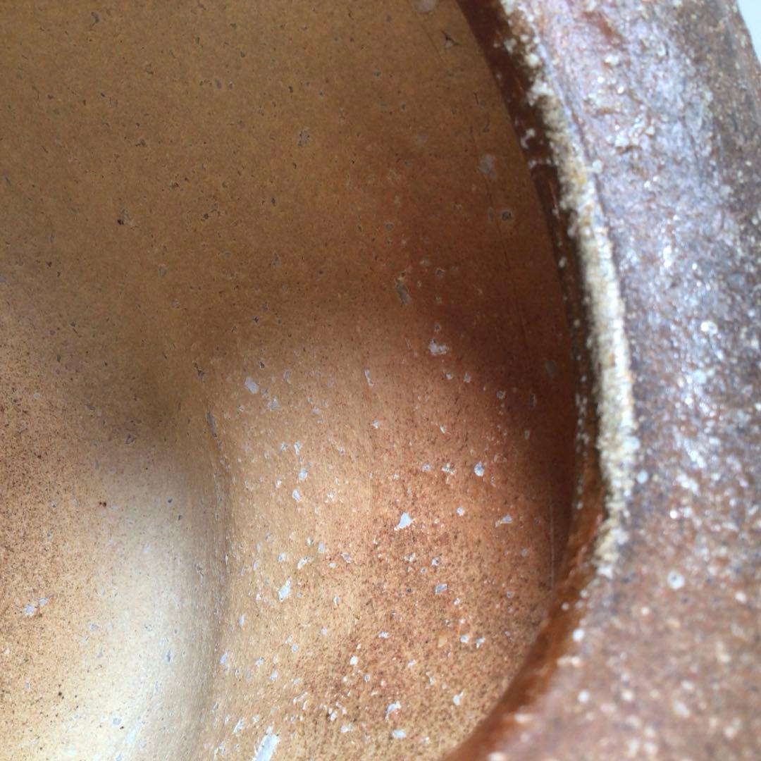 Ｒ６５４　水指　『信楽焼』『上田光春造』『表千家　堀内宗心（兼中斎）箱書』　共箱