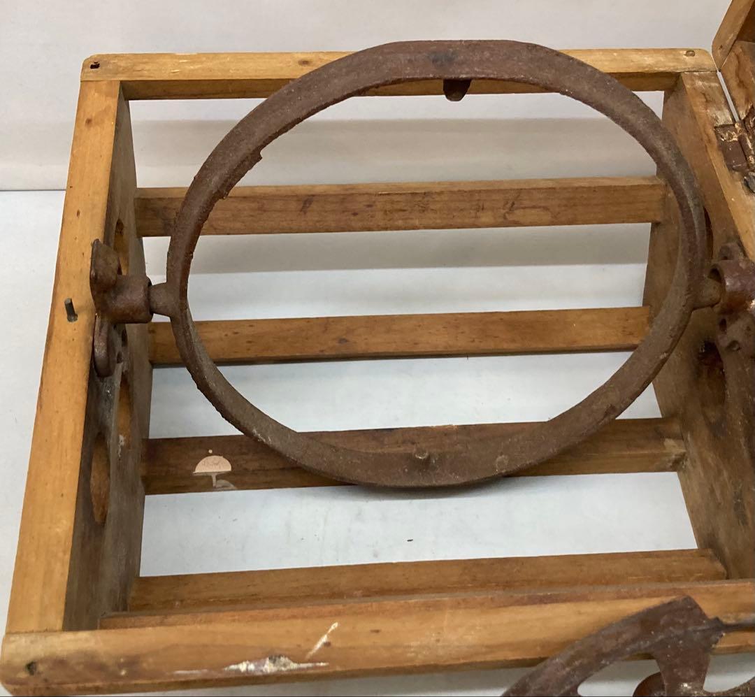 B315s 六角形回転安全炬燵　大正昭和レトロ　アンティック　中金具は鉄製