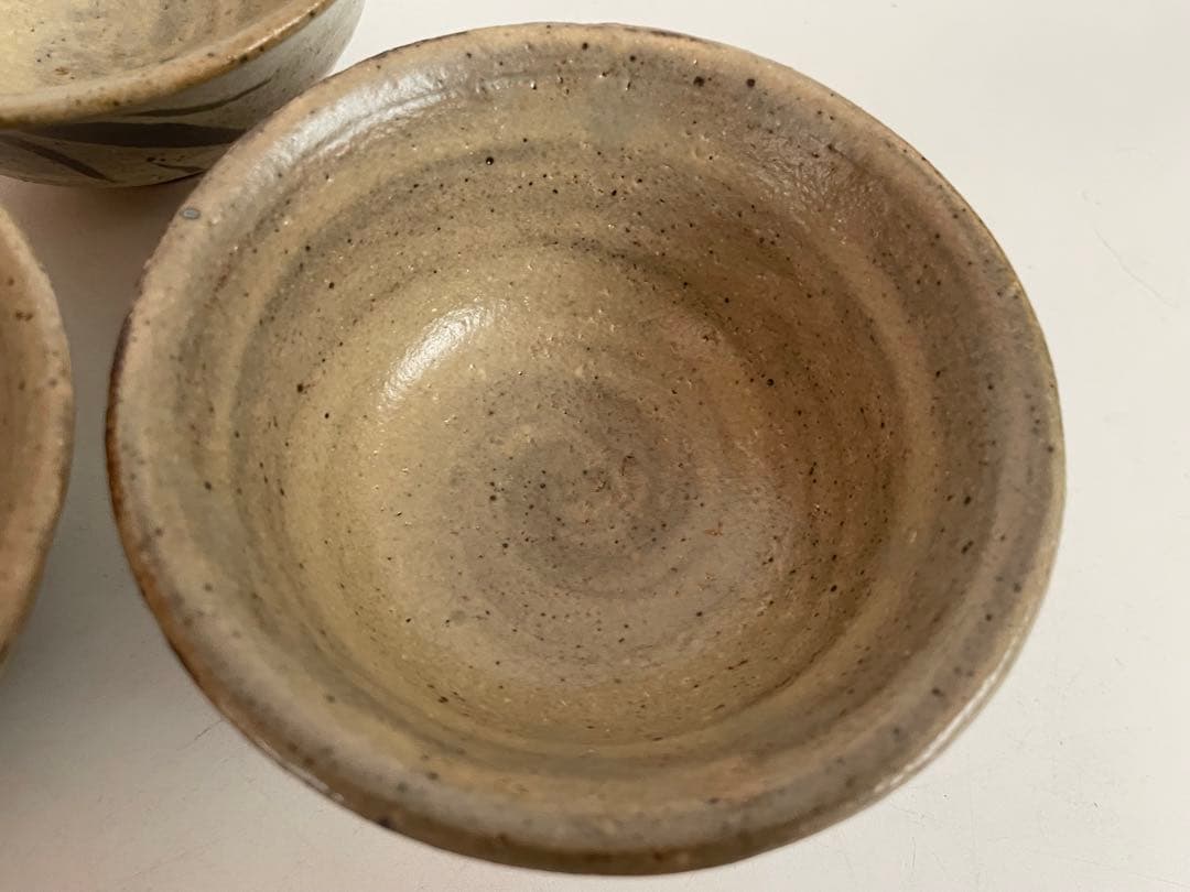 陶芸家　人間国宝　島岡達三　刷毛目　鉄絵　笹文　番茶器　器　小碗　湯呑