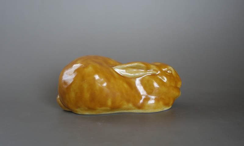 九谷焼　徳田八十吉 兎 卯　フィギュリン　置物 共箱 文化勲章  2404