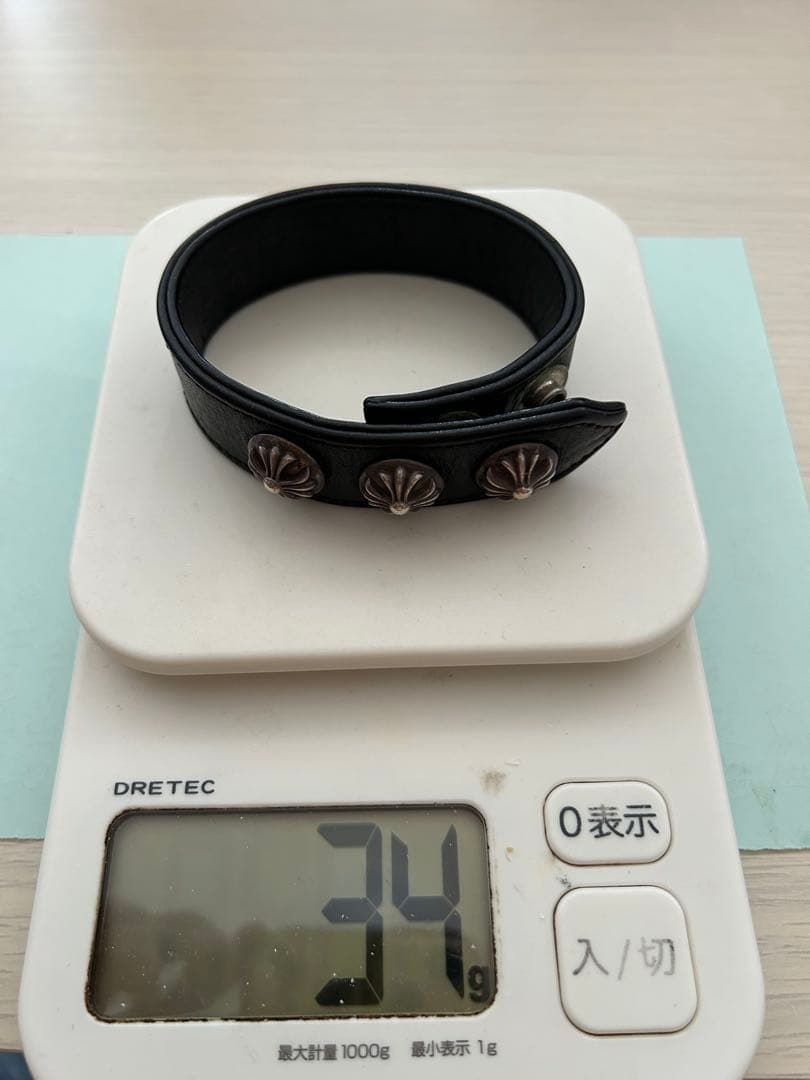 クロムハーツ　クロス3スナップ　革ブレスレット