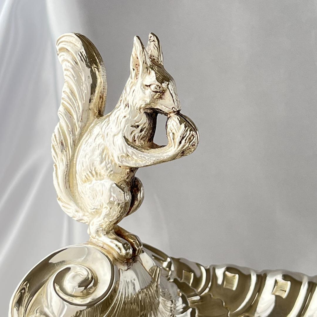 リスのナッツボウル / センターピース【シルバープレート】大型