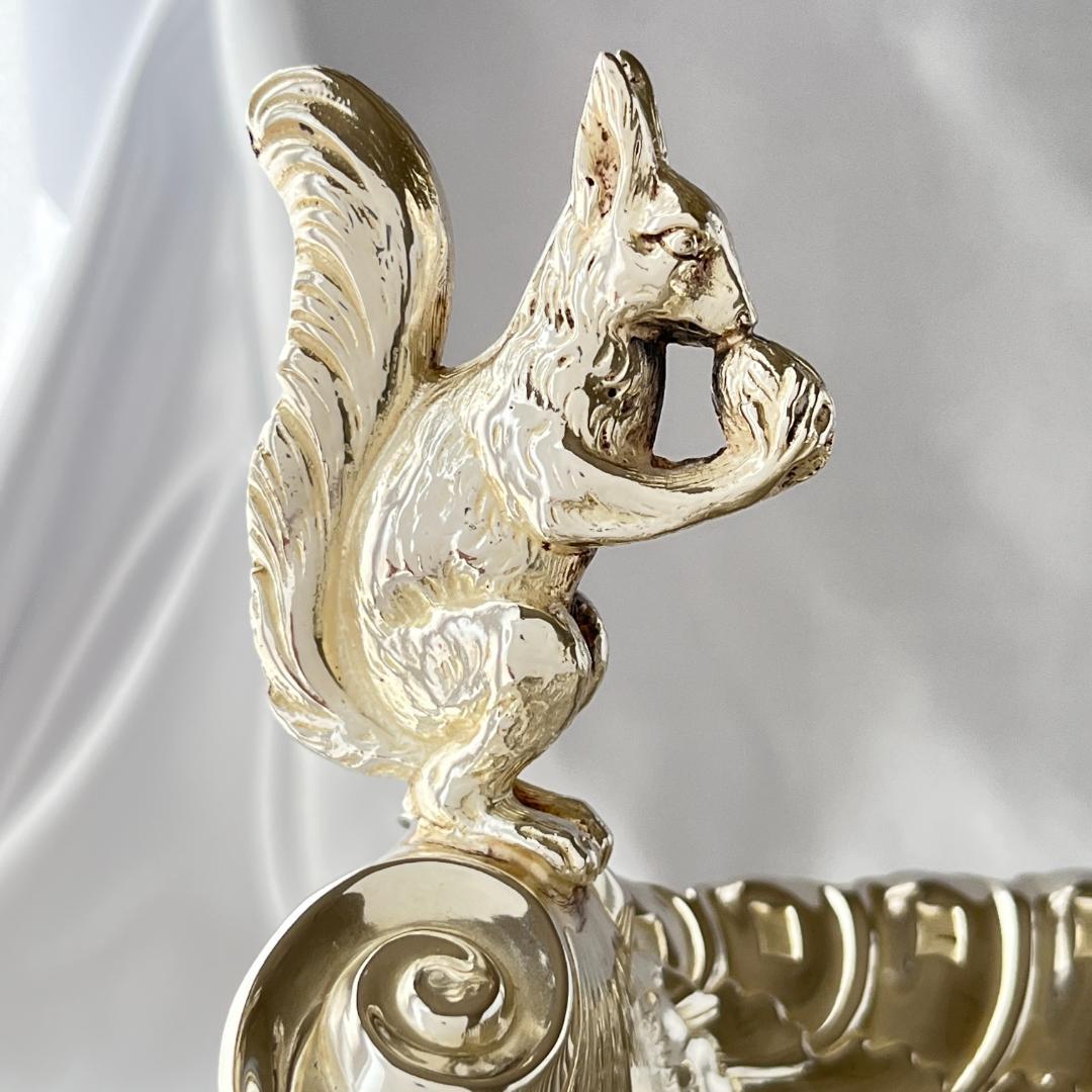 リスのナッツボウル / センターピース【シルバープレート】大型