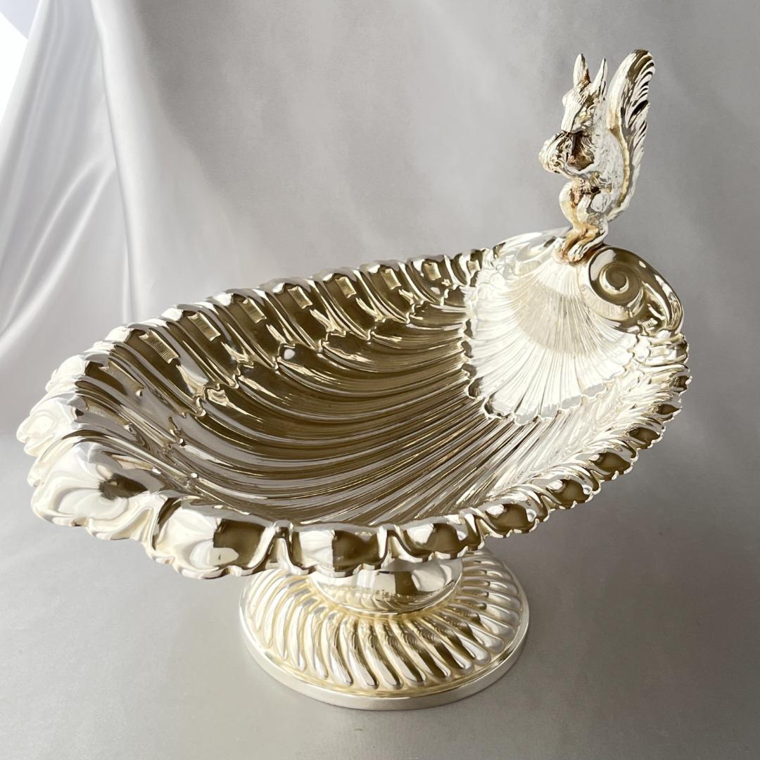 リスのナッツボウル / センターピース【シルバープレート】大型