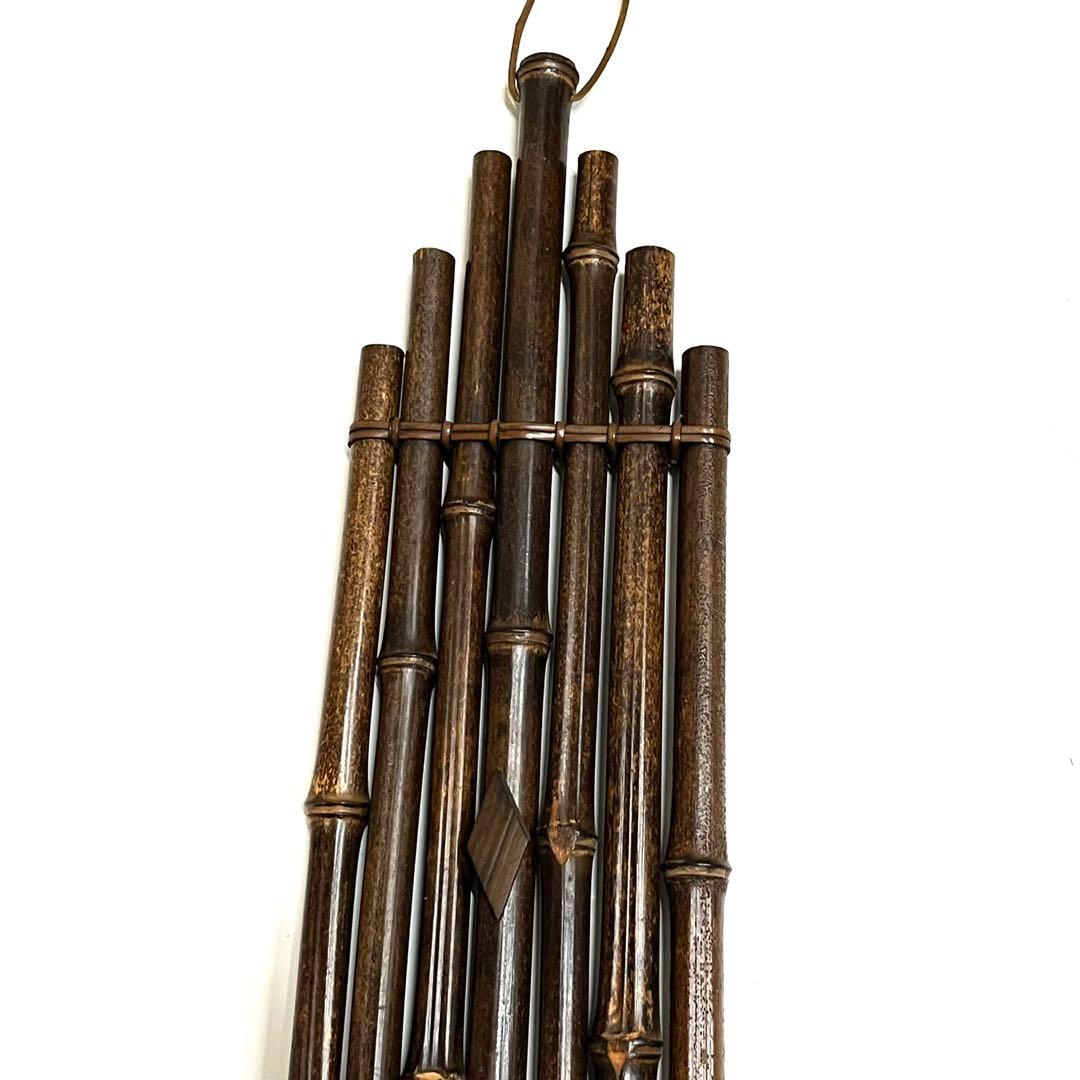 希少・時代物■黒竹　垂撥（すいはつ）7本組・掛け花器・茶道具・竹工芸・インテリア