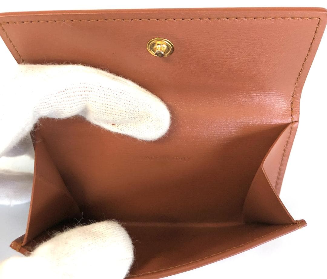 【美品】ジルサンダー 折財布 茶 AA250-15