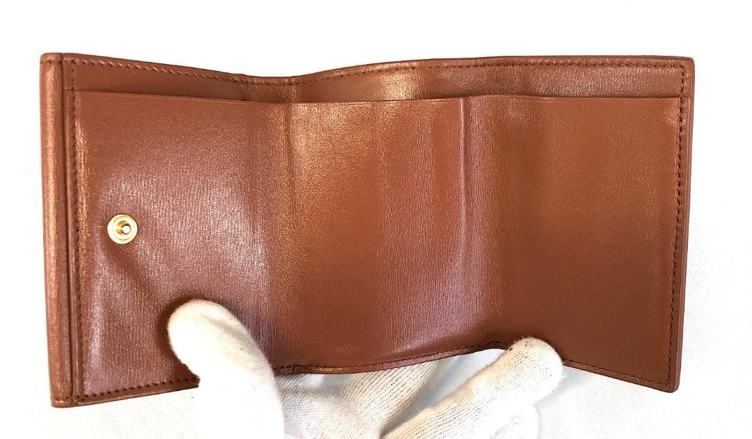 【美品】ジルサンダー 折財布 茶 AA250-15