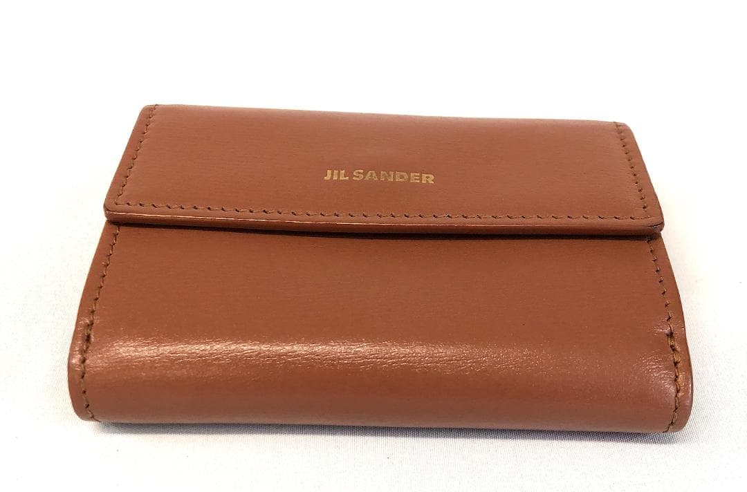 【美品】ジルサンダー 折財布 茶 AA250-15