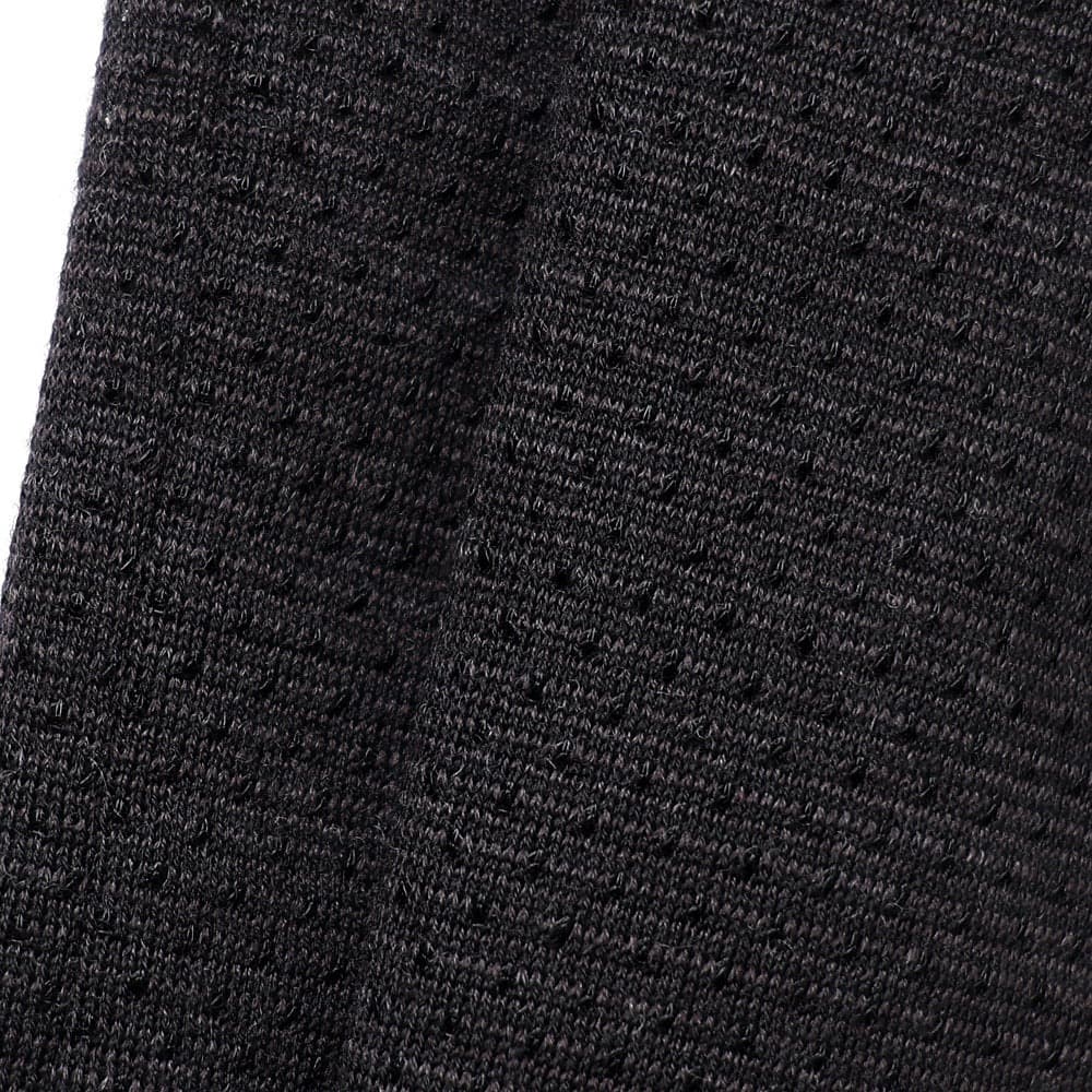 COMOLI ブラック ウールメッシュノースリーブタンクトップ