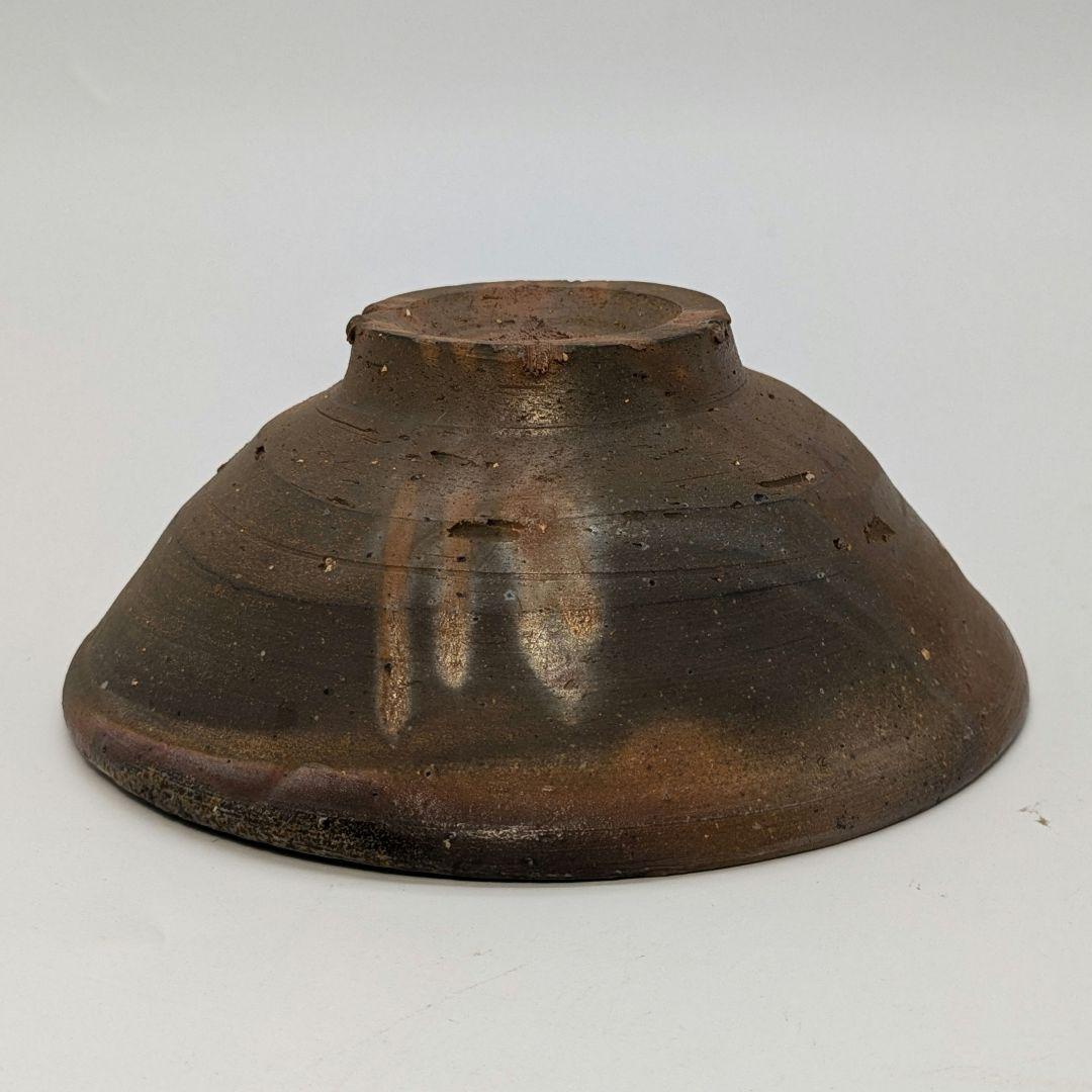 岡山県重要無形文化財 森陶岳 備前焼 金彩緋襷茶盌 合箱 抹茶碗 茶道具 茶器