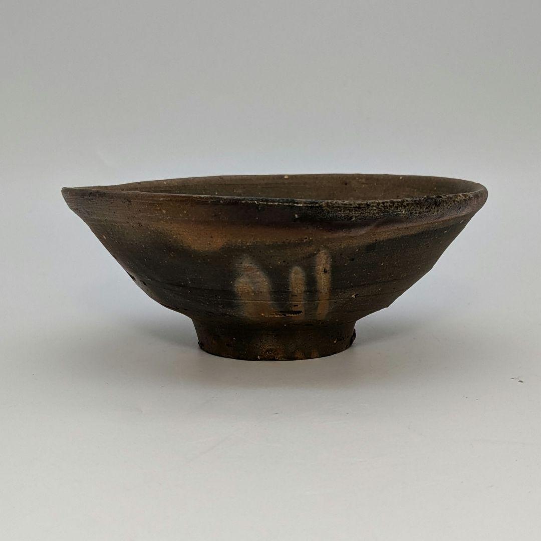 岡山県重要無形文化財 森陶岳 備前焼 金彩緋襷茶盌 合箱 抹茶碗 茶道具 茶器