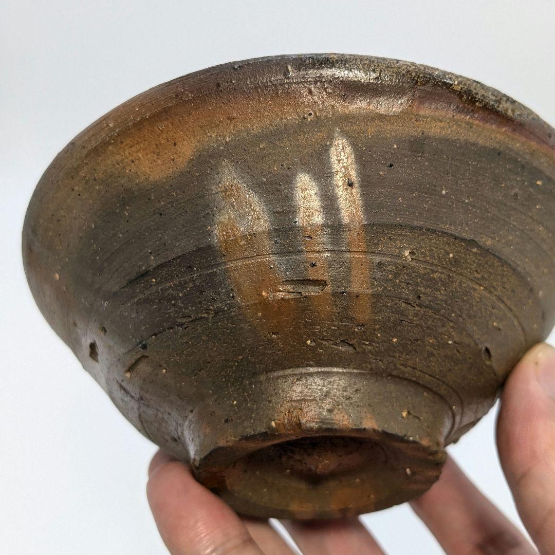 岡山県重要無形文化財 森陶岳 備前焼 金彩緋襷茶盌 合箱 抹茶碗 茶道具 茶器