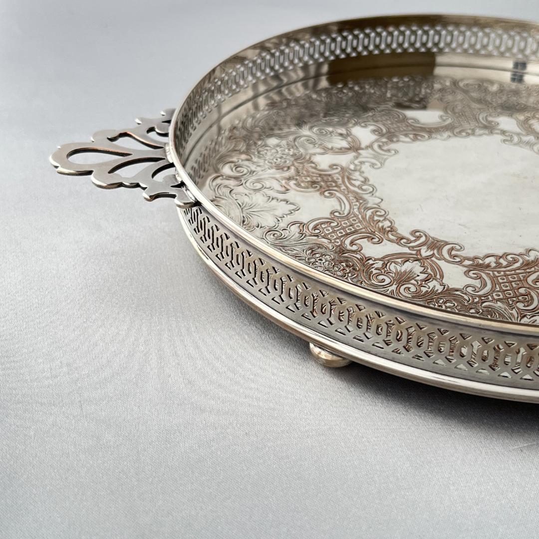 カードトレー / ドリンクトレー 直径18cm【シルバープレート】