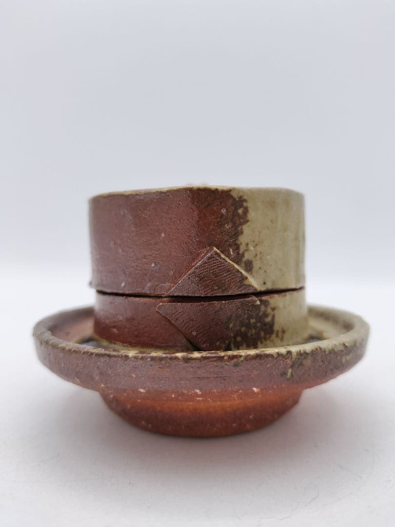 c638 香合 信楽 碾臼 高橋楽斎 木箱 茶道具 古物