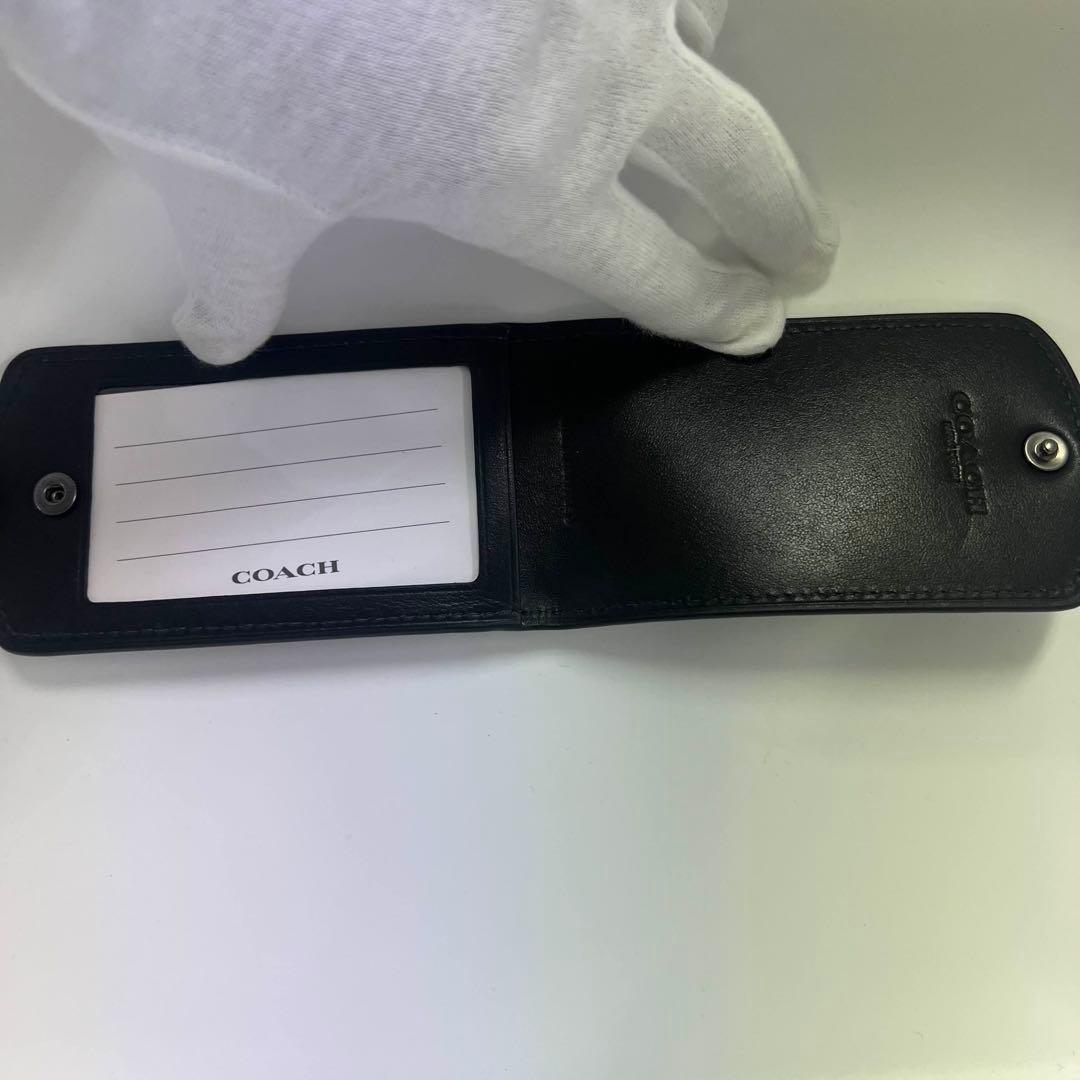 ☆送料無料☆ COACH ネームタグ シグネチャー ラゲッジタグ チャコール