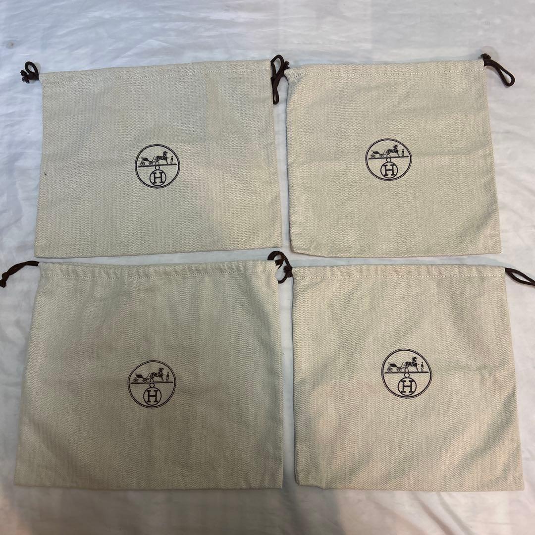 HERMES エルメス保存袋　巾着袋4枚白