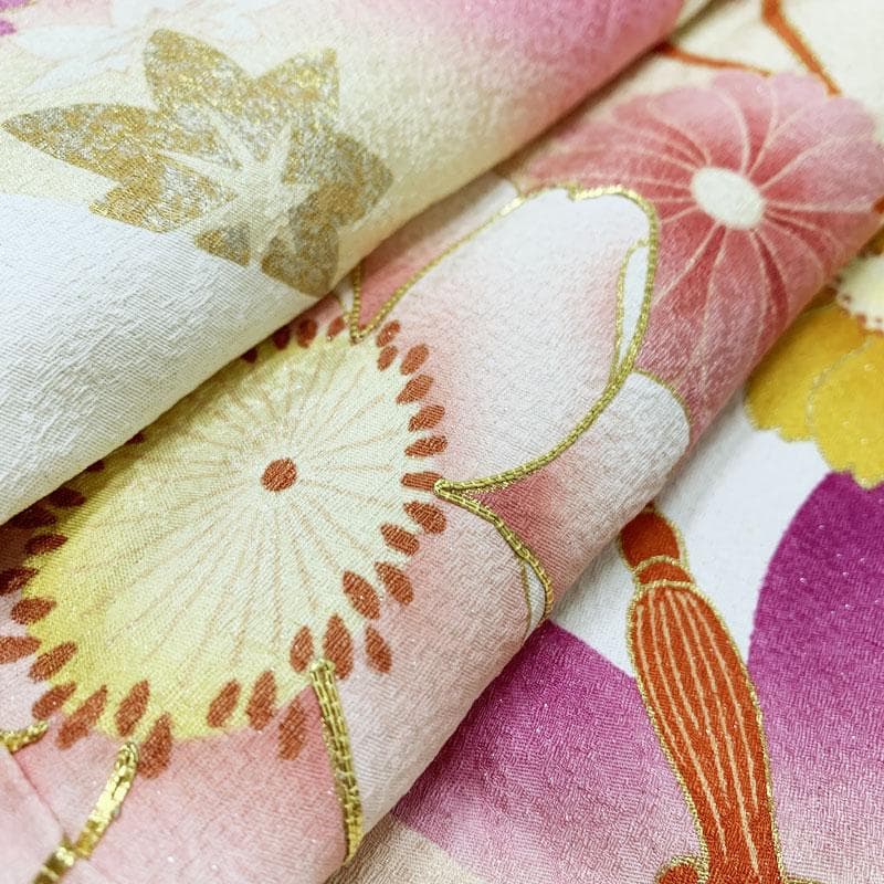 503z1.309y15.小物.半衿☆可愛い！ラメ中振袖 銀通し 金駒刺繍☆美品