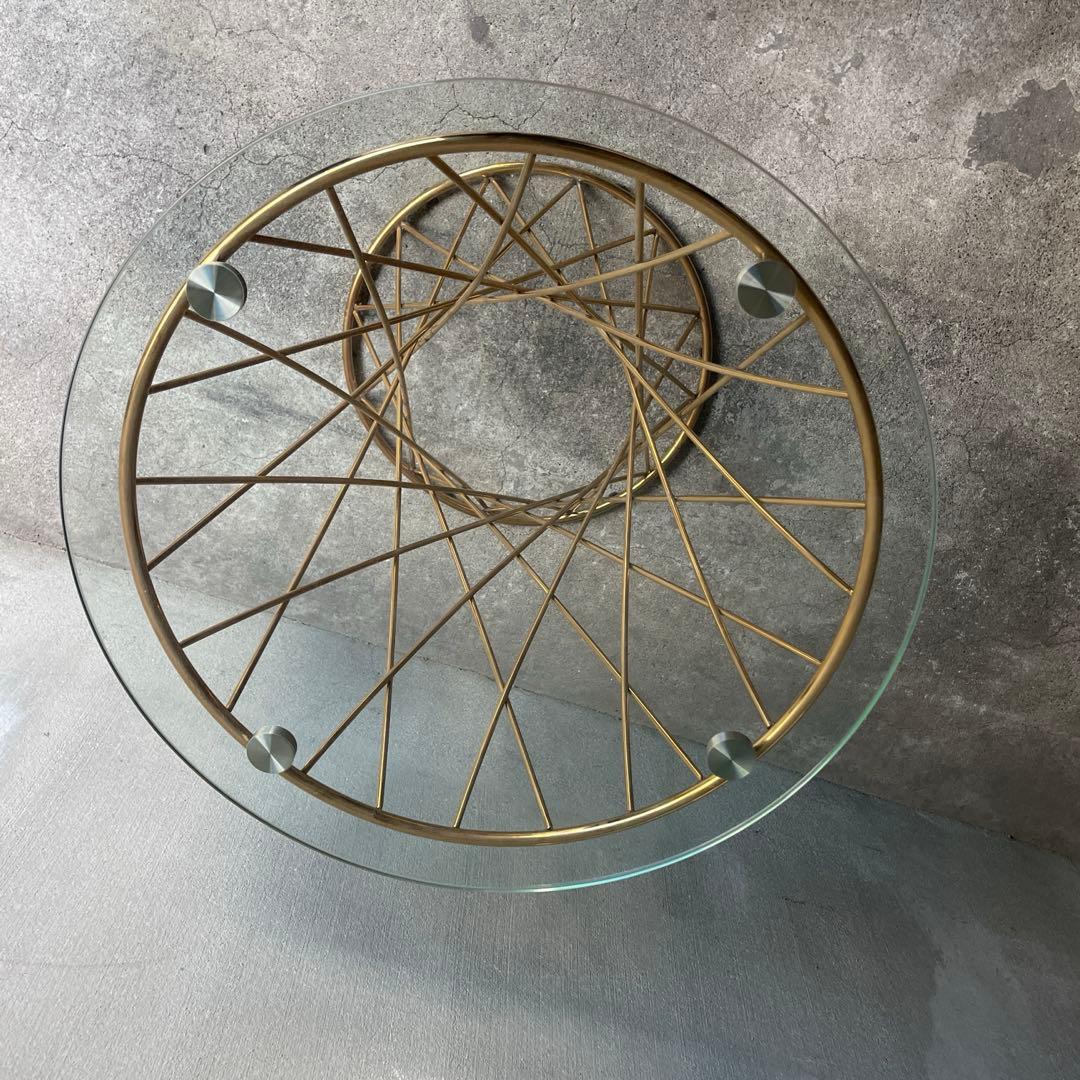 Francfranc フランフラン　マーリアサイドテーブル　クリア×ゴールド