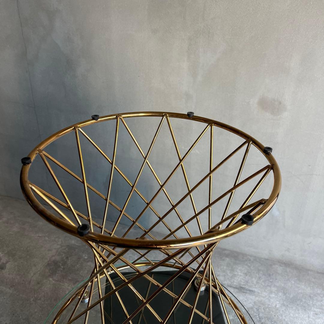 Francfranc フランフラン　マーリアサイドテーブル　クリア×ゴールド