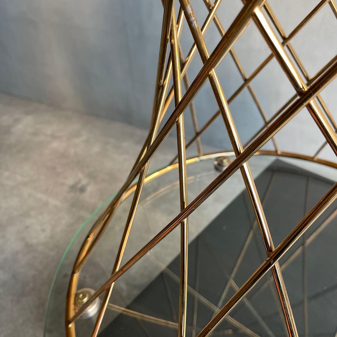 Francfranc フランフラン　マーリアサイドテーブル　クリア×ゴールド