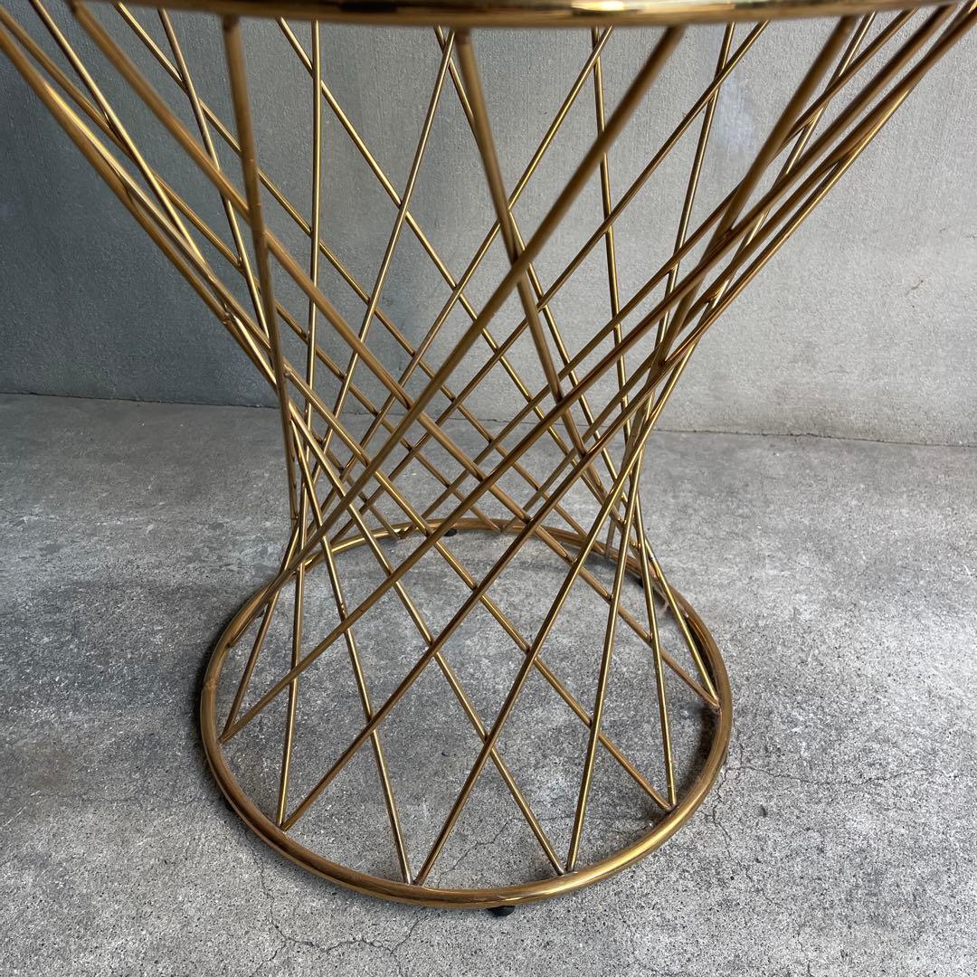 Francfranc フランフラン　マーリアサイドテーブル　クリア×ゴールド