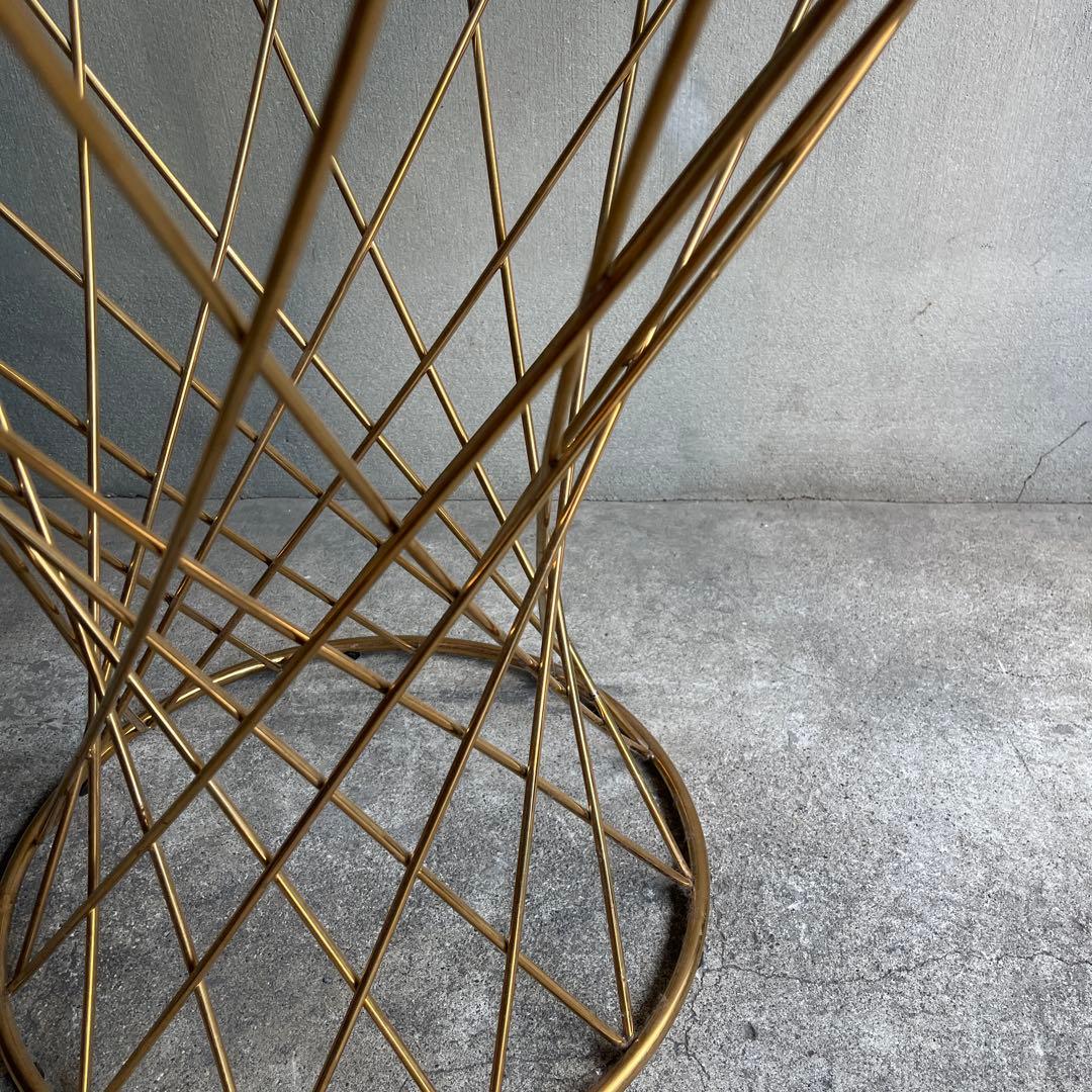 Francfranc フランフラン　マーリアサイドテーブル　クリア×ゴールド