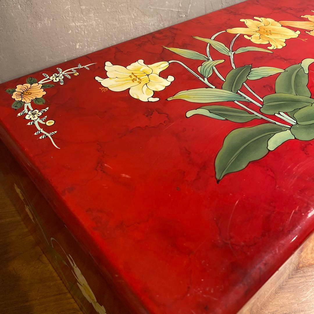 シノワズリ 二段収納箱 花柄 高級品 宝箱 ボックス インテリア ヴィンテージ