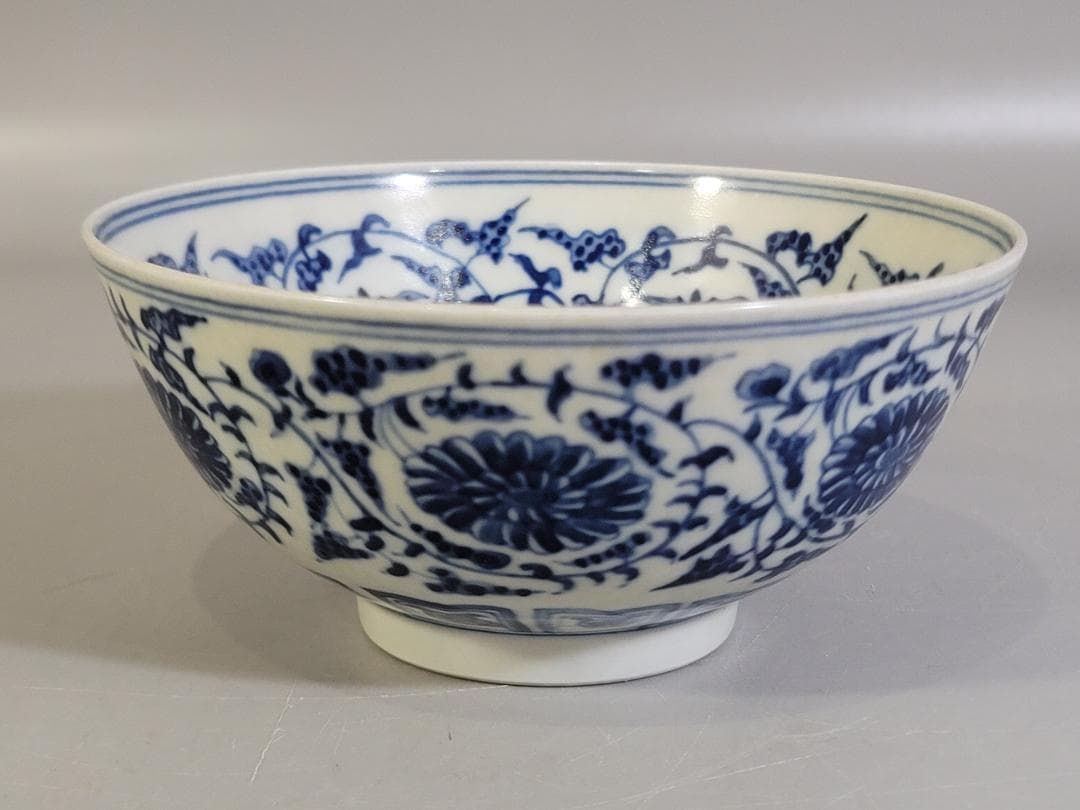 中国 染付 唐草模様 碗 DT253