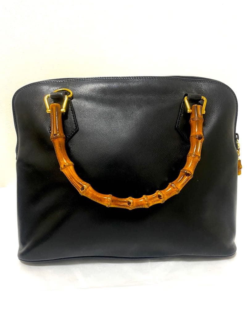 GUCCI グッチ バンブー ハンドバッグ ブラック 2WAY ショルダーレザー