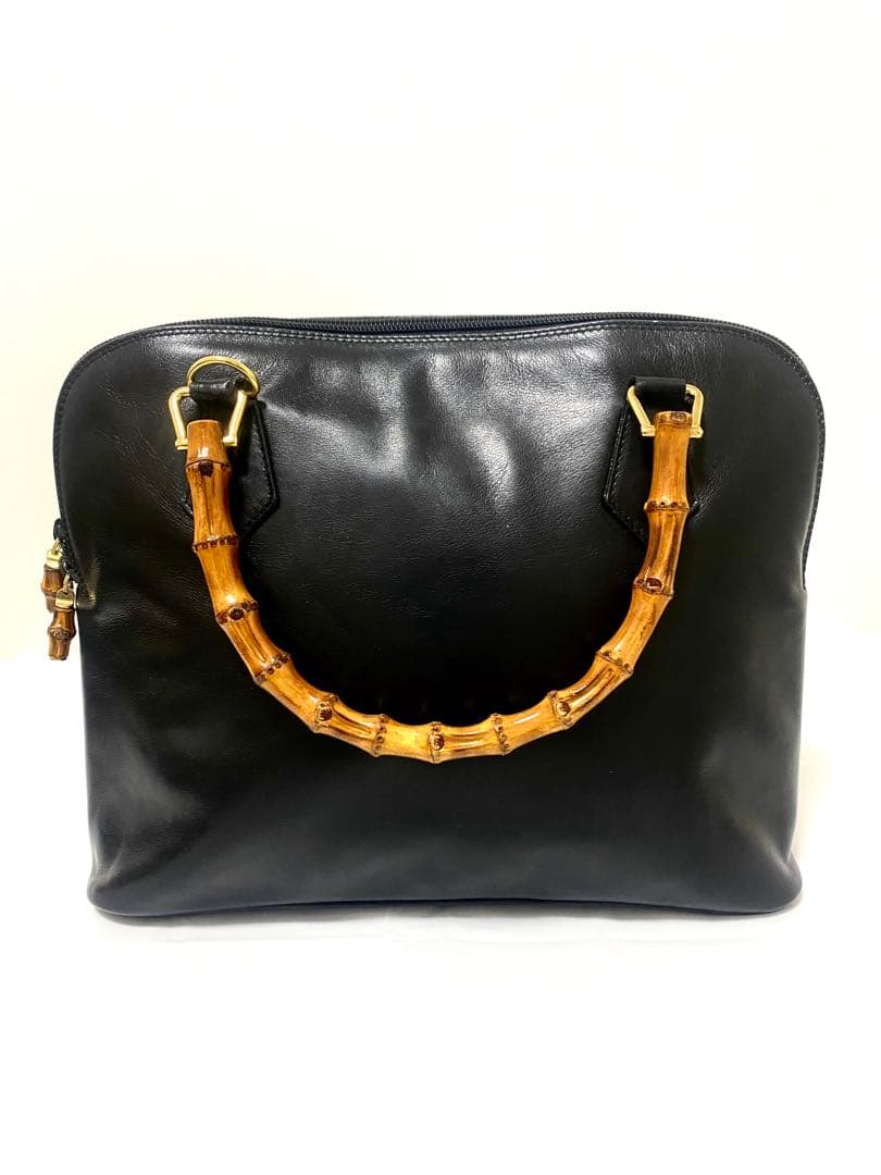 GUCCI グッチ バンブー ハンドバッグ ブラック 2WAY ショルダーレザー