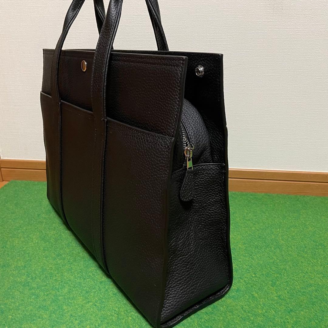 オールレザー ビジネスバッグ ブラック トート