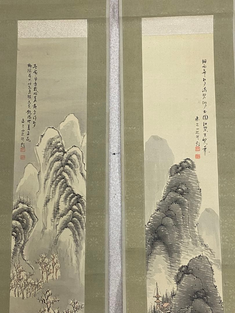 3-3038 山水画の掛け軸（掛軸）