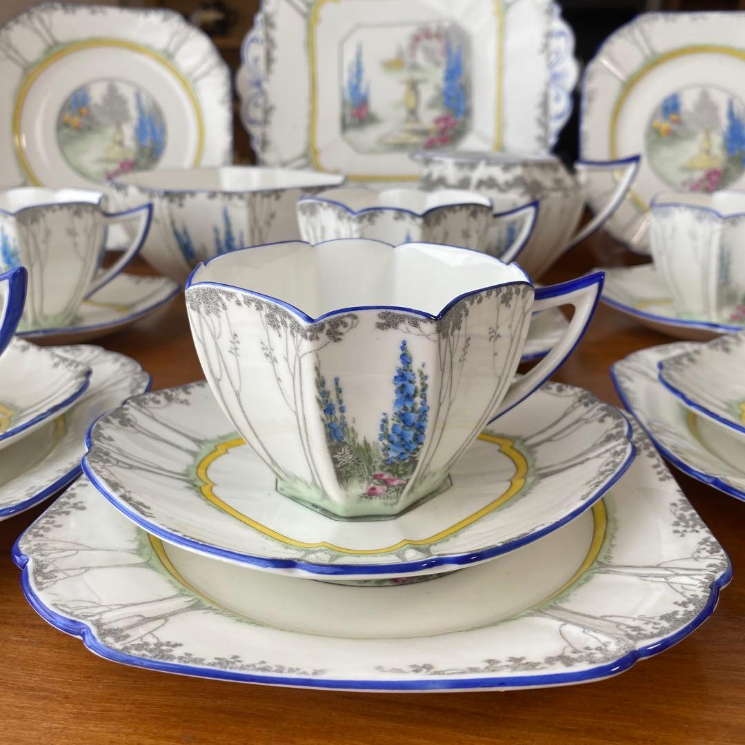 シェリー　クイーンアン　マイガーデン　カップ　ソーサー　プレート　5人用セット