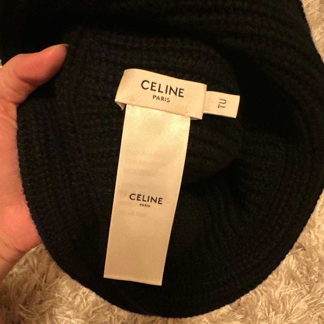 【正規品】セリーヌ トリオンフ ニット帽 クロシェバケットハット ブラック
