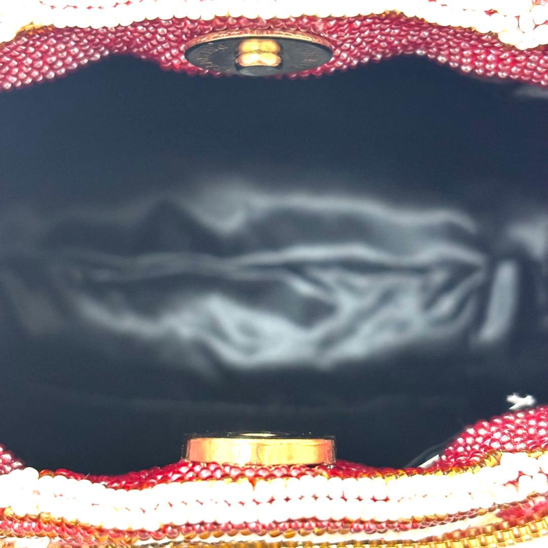 極美品 LUMY ルミー はしもと ビーズ 総ビーズ パーティバッグ 皇室