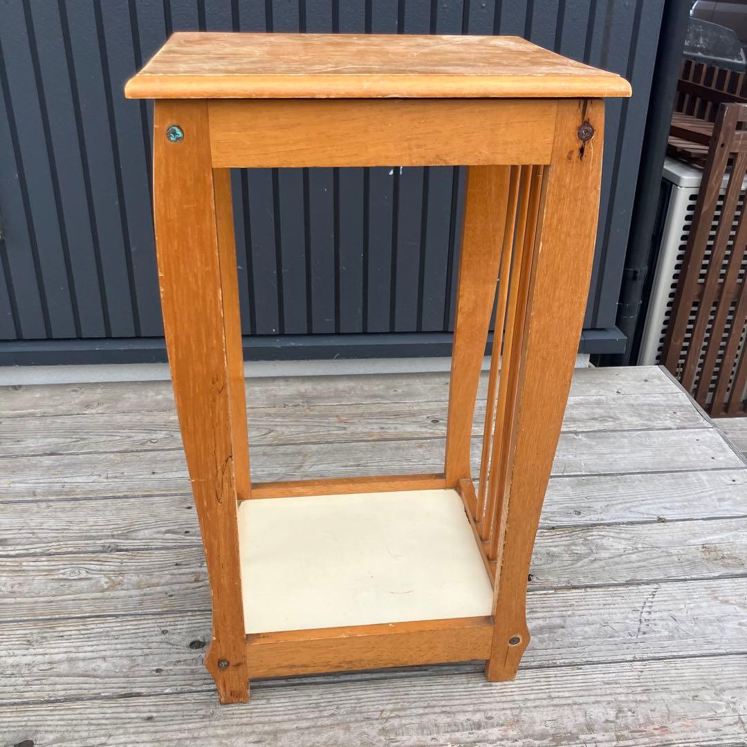 昭和レトロ 木製コンソールテーブル コールキャビネット 電話台 飾り棚 花台